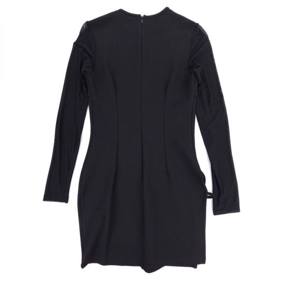 SUPERDOWN Nia Bodycon Dress 90s Sexy Mesh Long Sleeve Mini Black Party Glam Y2k - Picture 6 of 9